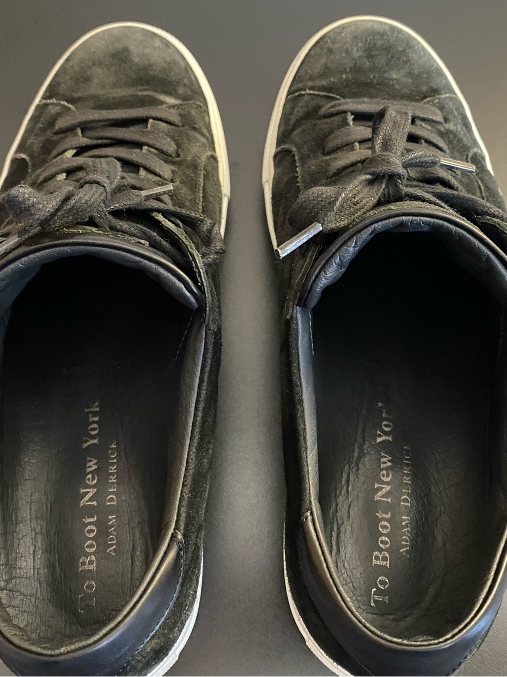 To Boot New York Adam Derrick Men 9 US Black Suede Low Top Sneakers Made Italy - Picture 4 of 13